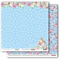 Бумага для скрапбукинга 30,5х30,5 см 180 гр/м двусторон Разрисованная вуаль. Кошки шебби