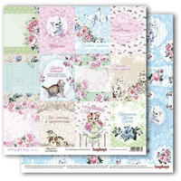 Бумага для скрапбукинга 30,5х30,5 см 180 гр/м двусторон Разрисованная вуаль. Карточки 2