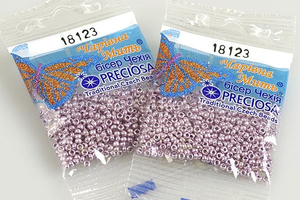 Бисер чешский Preciosa, цв.18123 сиреневый металлик, 10/0, круглый непрозрачный, 5 гр