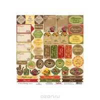 Бумага для скрапбукинга 30,5х30,5 см 180 гр/м односторон Готовим дома, Меню