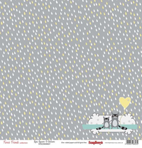 Бумага для скрапбукинга 30,5х30,5 см 180 гр/м односторон Лес чудес, Грибной дождик