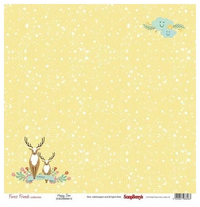 Бумага для скрапбукинга 30,5х30,5 см 180 гр/м односторон Лес чудес, Счастливый олень