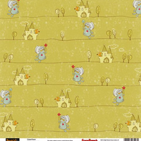 Бумага для скрапбукинга 30,5х30,5 см 180 гр/м двусторон Басик, Зеленый город