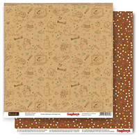 Бумага для скрапбукинга 30,5х30,5 см 180 гр/м двусторон Басик, Обо всем