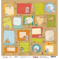 Бумага для скрапбукинга 30,5х30,5 см 180 гр/м односторон Басик, Карточки 2