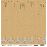 Бумага для скрапбукинга 30,5х30,5 см 180 гр/м двусторон Басик, Тельняшка