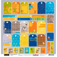 Бумага для скрапбукинга 30,5х30,5 см 180 гр/м односторон Новые приключения басика , Карточки