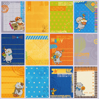 Бумага для скрапбукинга 30,5х30,5 см 180 гр/м односторон Новые приключения басика, карточки 2