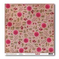 Бумага для скрапбукинга 30,5х30,5 см 180 гр/м двусторон Райские птицы, Барбарис