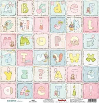 Бумага для скрапбукинга 30,5х30,5 см 180 гр/м односторон Забава, Алфавит