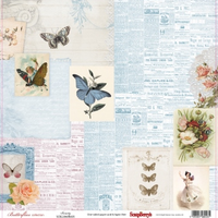 Бумага для скрапбукинга 30,5х30,5 см 180 гр/м односторон Бабочки, красота