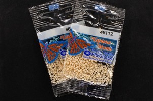 Бисер чешский Preciosa, цв.46112 бежевый, 10/0, круглый непрозрачный жемчужный, 5 гр