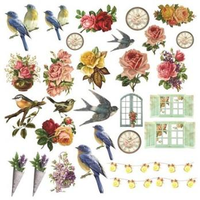 Бумага для скрапбукинга 30,5х30,5 см 180 гр/м односторон Франзузское Путешествие, Карточки 1