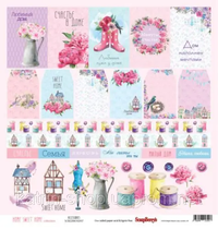 Бумага для скрапбукинга 30,5х30,5 см 180 гр/м односторон Уютная мастерская, карточки