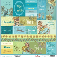 Бумага для скрапбукинга 30,5х30,5 см 180 гр/м двусторон Сказка про фей, Сказка