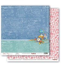 Бумага для скрапбукинга 30,5х30,5 см 180 гр/м двусторон Школьная пора, Гранит науки