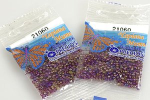 Бисер чешский Preciosa, цв.21060 фиолетовый, 10/0, круглый прозрачный радужный, 5 гр