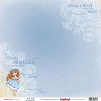 Бумага для скрапбукинга 30,5х30,5 см 180 гр/м двусторон Мальчик и девочка, Витать в облаках