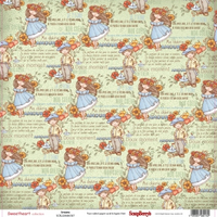 Бумага для скрапбукинга 30,5х30,5 см 180 гр/м двусторон Мальчик и девочка, Мечты