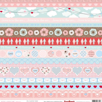 Бумага для скрапбукинга 30,5х30,5 см 180 гр/м двусторон Про любовь, P.S. Я тебя люблю