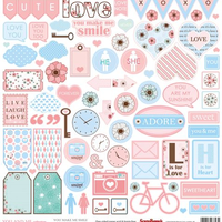 Бумага для скрапбукинга 30,5х30,5 см 180 гр/м односторон Про любовь, Страсть