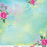 Бумага для скрапбукинга 30,5х30,5 см 180 гр/м двусторон Цветочная вышивка, Французский узелок