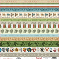 Бумага для скрапбукинга 30,5х30,5 см 180 гр/м двусторон Итальянские каникулы, Ювентус