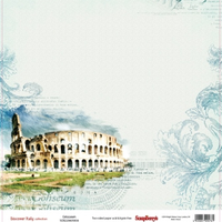 Бумага для скрапбукинга 30,5х30,5 см 180 гр/м двусторон Итальянские каникулы, Колизей