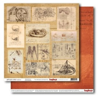 Бумага для скрапбукинга 30,5х30,5 см 180 гр/м двусторон Лавка древностей, Открытия