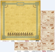 Бумага для скрапбукинга 30,5х30,5 см 180 гр/м двусторон Автовинтаж, Ретро-мобиль