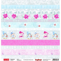 Бумага для скрапбукинга 30,5х30,5 см 180 гр/м одностор Зимняя ягодка, Карточки 1