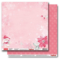 Бумага для скрапбукинга 30,5х30,5 см 180 гр/м двустор Зимняя ягодка, Подарок для тебя