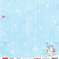 Бумага для скрапбукинга 30,5х30,5 см 180 гр/м двустор Зимняя ягодка, Снегопад