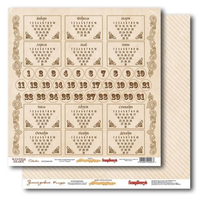 Бумага для скрапбукинга 30,5х30,5 см 180 гр/м двустор Зимний дневник, Календарь