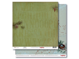 Бумага для скрапбукинга 30,5х30,5 см 180 гр/м двустор В лесу, Сосновый бор