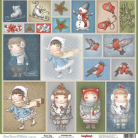 Бумага для скрапбукинга 30,5х30,5 см 180 гр/м одностор Однажды зимой, Раз морозною зимой зимой