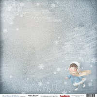 Бумага для скрапбукинга 30,5х30,5 см 180 гр/м двустор Однажды зимой, Снег кружится