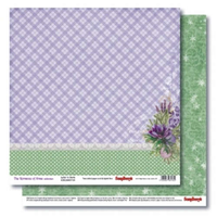 Бумага для скрапбукинга 30,5х30,5 см 180 гр/м двустор Новогодний пейзаж, Снежинки