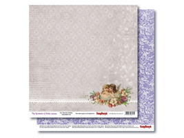 Бумага для скрапбукинга 30,5х30,5 см 180 гр/м двустор Новогодний пейзаж, Рождество