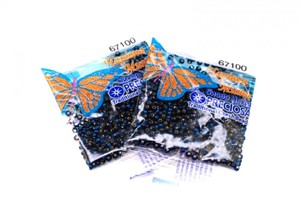 Бисер чешский Preciosa, цв.67100 синий, 10/0, круглый прозрачный, серебряная линия внутри, 5 гр