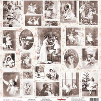 Бумага для скрапбукинга 30,5х30,5 см 180 гр/м одностор Зимнее утро, Открытки