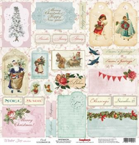 Бумага для скрапбукинга 30,5х30,5 см 180 гр/м одностор Зимнее утро, Карточки
