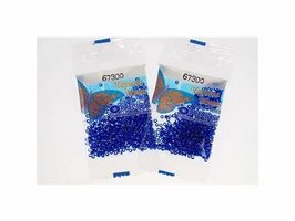 Бисер чешский Preciosa, цв.67300 синий, 10/0, круглый прозрачный, серебряная линия внутри, 5 гр