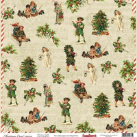 Бумага для скрапбукинга 30,5х30,5 см 180 гр/м двустор Ночь перед Рождестовм, Рождество