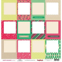 Бумага для скрапбукинга 30,5х30,5 см 180 гр/м двустор Зимние каникулы, Рамки