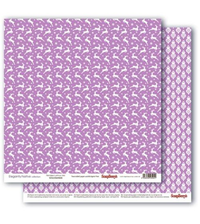 Бумага для скрапбукинга 30,5х30,5 см 180 гр/м двустор Зимние контрасты Звездная ночь, Лиловый иней