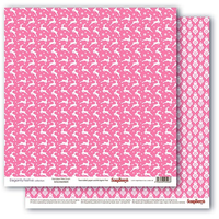 Бумага для скрапбукинга 30,5х30,5 см 180 гр/м двустор Зимние контрасты Звездная ночь, Розовое наваждение