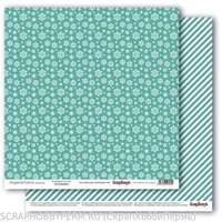 Бумага для скрапбукинга 30,5х30,5 см 180 гр/м двустор Зимние контрасты Снежное утро, Морозная мята