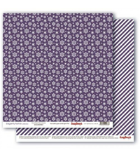 Бумага для скрапбукинга 30,5х30,5 см 180 гр/м двустор Зимние контрасты Снежное утро, Черничный сок