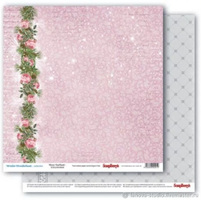 Бумага для скрапбукинга 30,5х30,5 см 180 гр/м двустор Зимняя сказка, Зимняя роза
